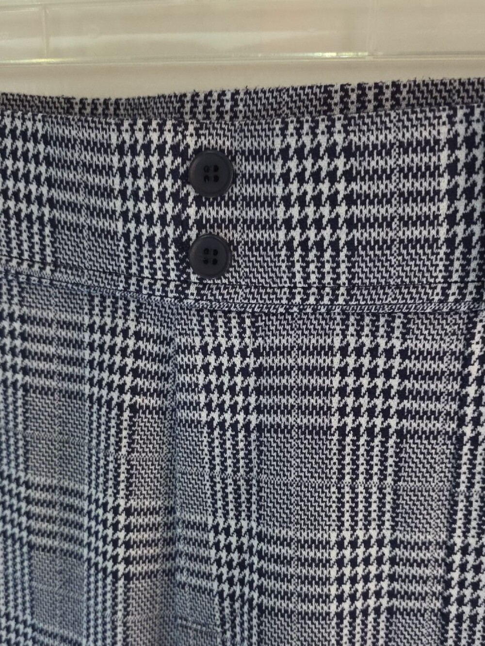 Halara Navy & White Plaid Flare Pants - Picture 2 of 5